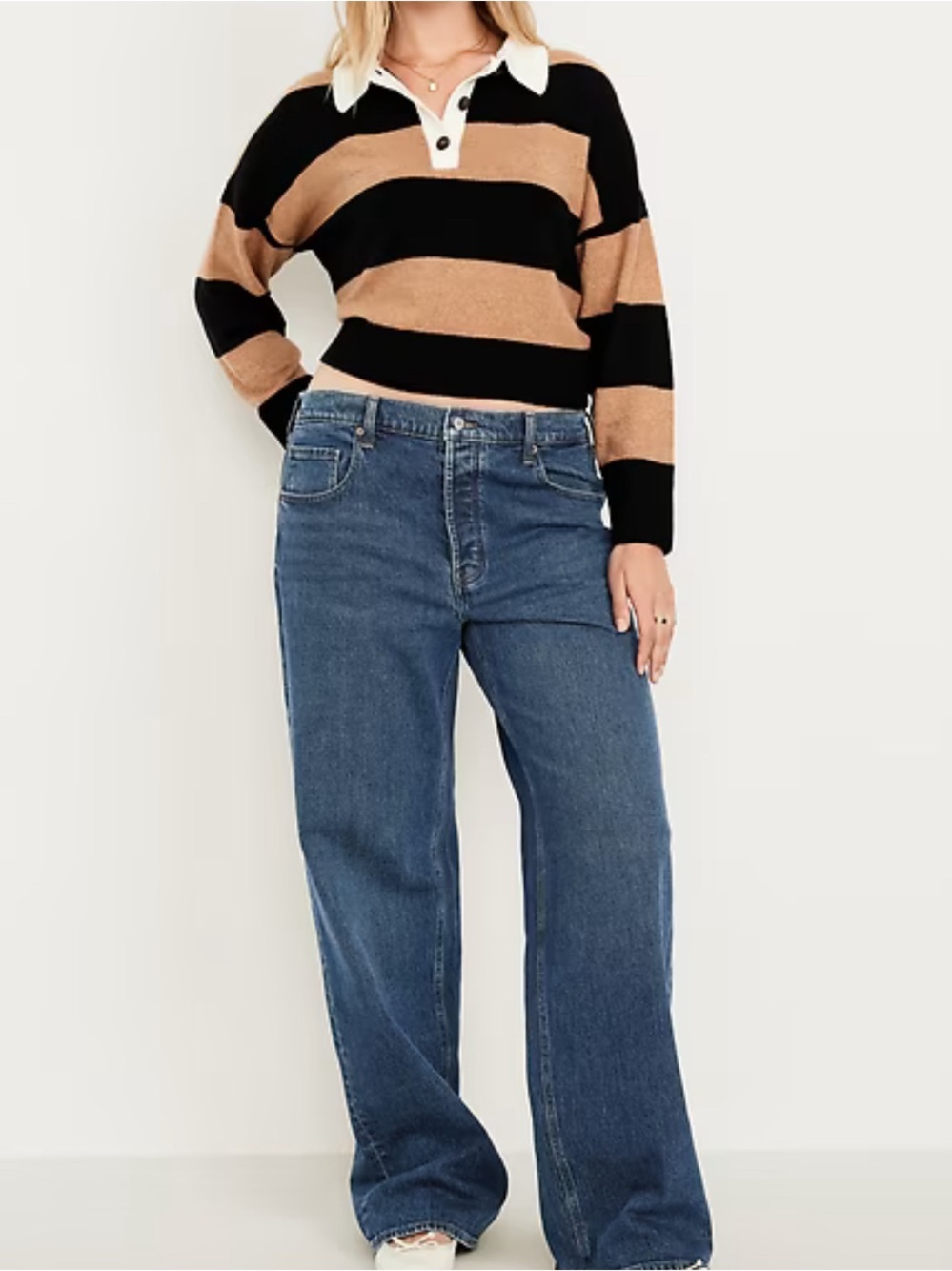 New Old Navy Mid-Rise OG “The Slouchy” Wide Leg Women’s Jeans Sz10 Dark Wash